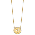 Sterling Silver/Gold-plated Etched Oval Monogram Necklace