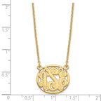 Sterling Silver/Gold-plated Etched Oval Monogram Necklace