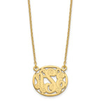 Sterling Silver/Gold-plated Etched Oval Monogram Necklace