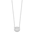 14k White Gold Etched Oval Monogram Necklace