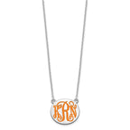 Sterling Silver/Rh-plated Small Round Epoxy Monogram Necklace