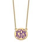 SSilver/Gold-plated Medium Round Epoxy Monogram Necklace