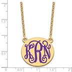 SSilver/Gold-plated Medium Round Epoxy Monogram Necklace