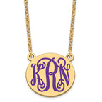 SSilver/Gold-plated Medium Round Epoxy Monogram Necklace