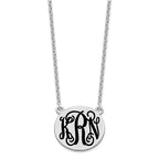 SSilver/Rh-plated Medium Round Epoxy Monogram Necklace