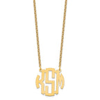 Sterling Silver/Gold-plated Small Round Monogram Necklace