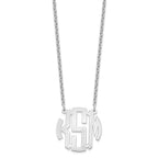 Sterling Silver/Rhodium-plated Small Round Monogram Necklace