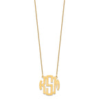 14k Yellow Gold Small Round Monogram Necklace