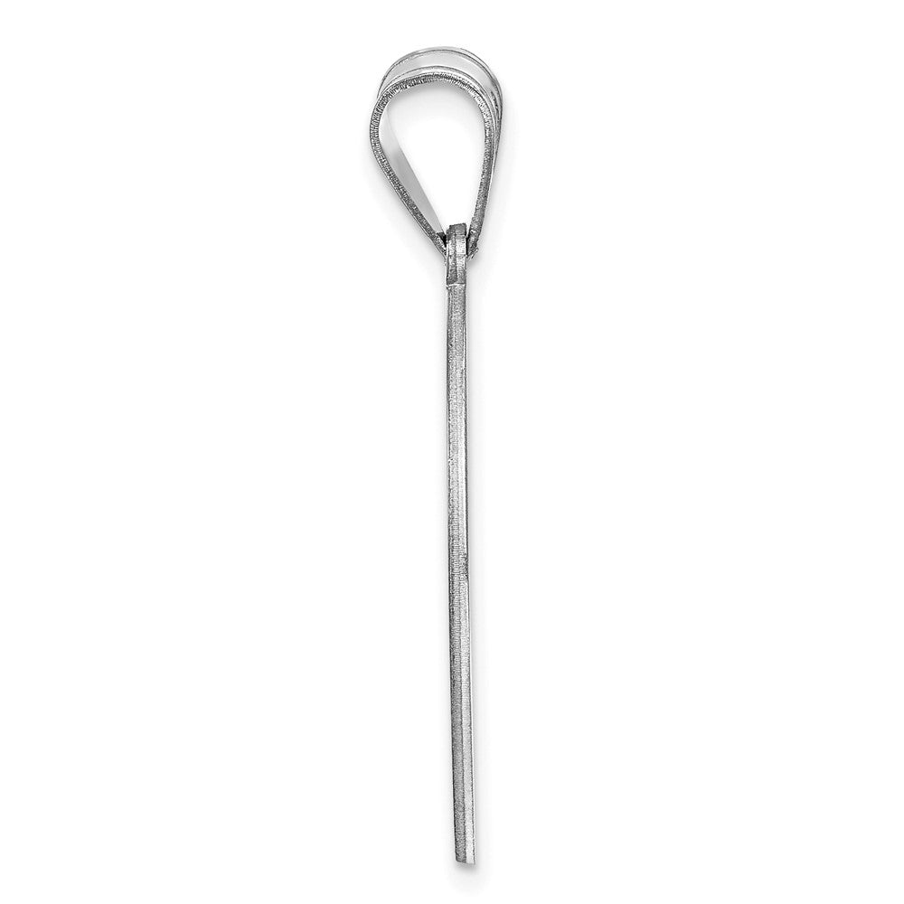 Sterling Silver/Rhod-plated Round Block Letter Monogram Pendant