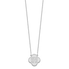 14k White Gold Clover Monogram Necklace