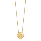 14k Yellow Gold Clover Monogram Necklace