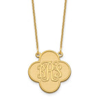 14k Yellow Gold Clover Monogram Necklace