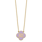 Sterling Silver/Gold-plated Clover Monogram w/Epoxy Necklace