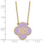 Sterling Silver/Gold-plated Clover Monogram w/Epoxy Necklace