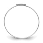 Sterling Silver/Rhodium-plated Clover Monogram Slip on Bangle