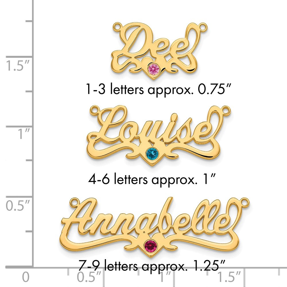 SS/Gold-plated with Gold-plated Bezel Birthstone Heart Name Plate