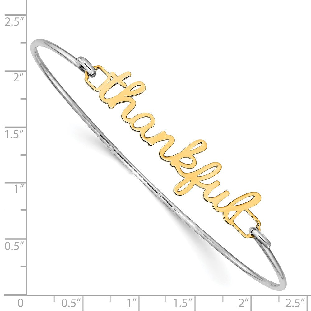 SS/Gold-plated Name Plate on Sterling Silver Bangle