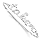 SS/Rhodium-plated Name Plate on Sterling Silver Bangle