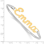 SS/Gold-plated Name Plate on Sterling Silver Bangle