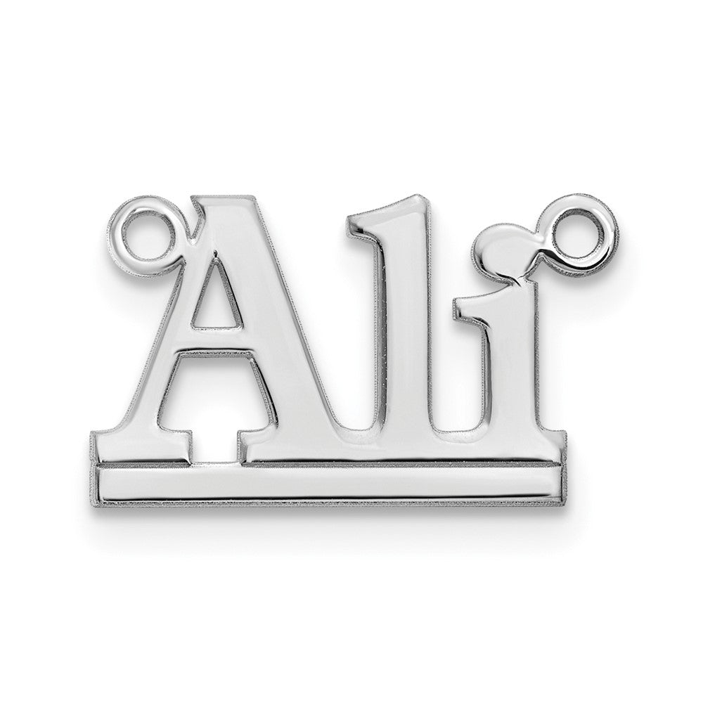 10k White Gold Underlined Name Plate