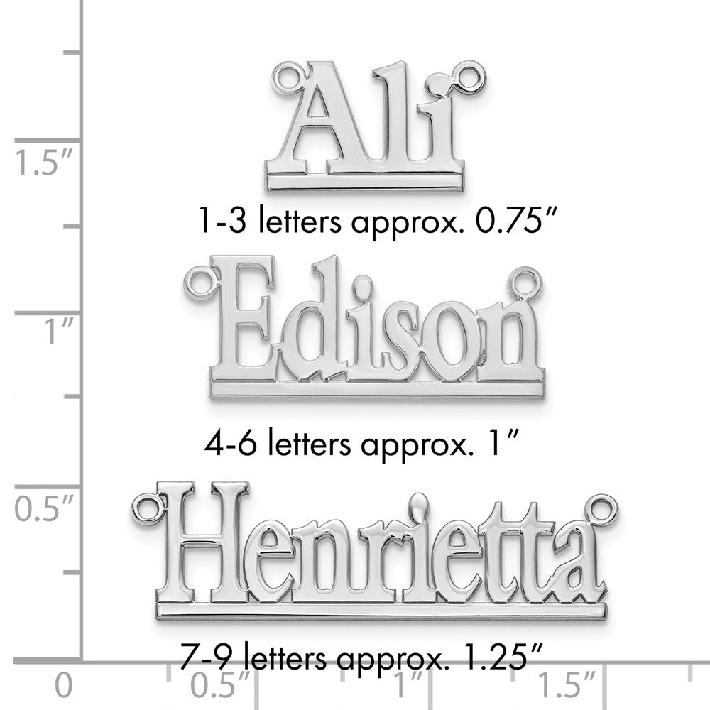 14k White Gold Underlined Name Plate