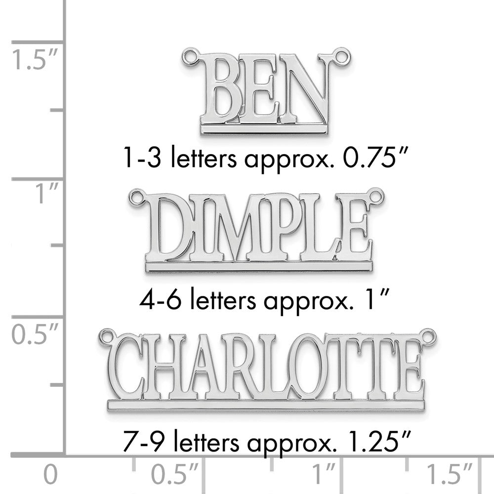 Sterling Silver/Rhodium-plated Underlined Name Plate