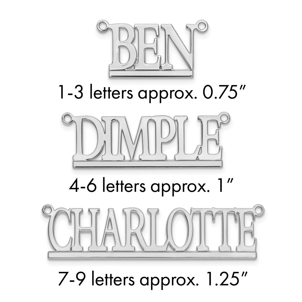 Sterling Silver/Rhodium-plated Underlined Name Plate
