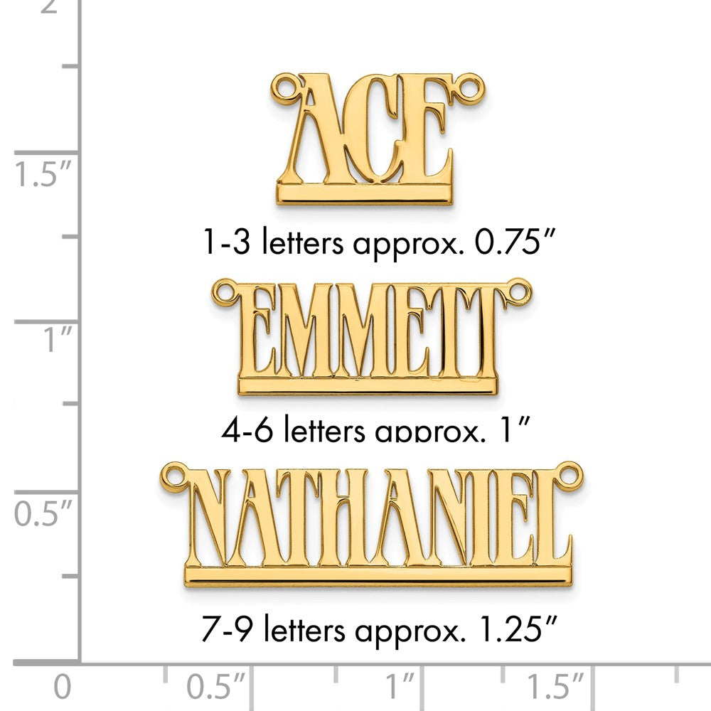 14k Yellow Gold Underlined Name Plate