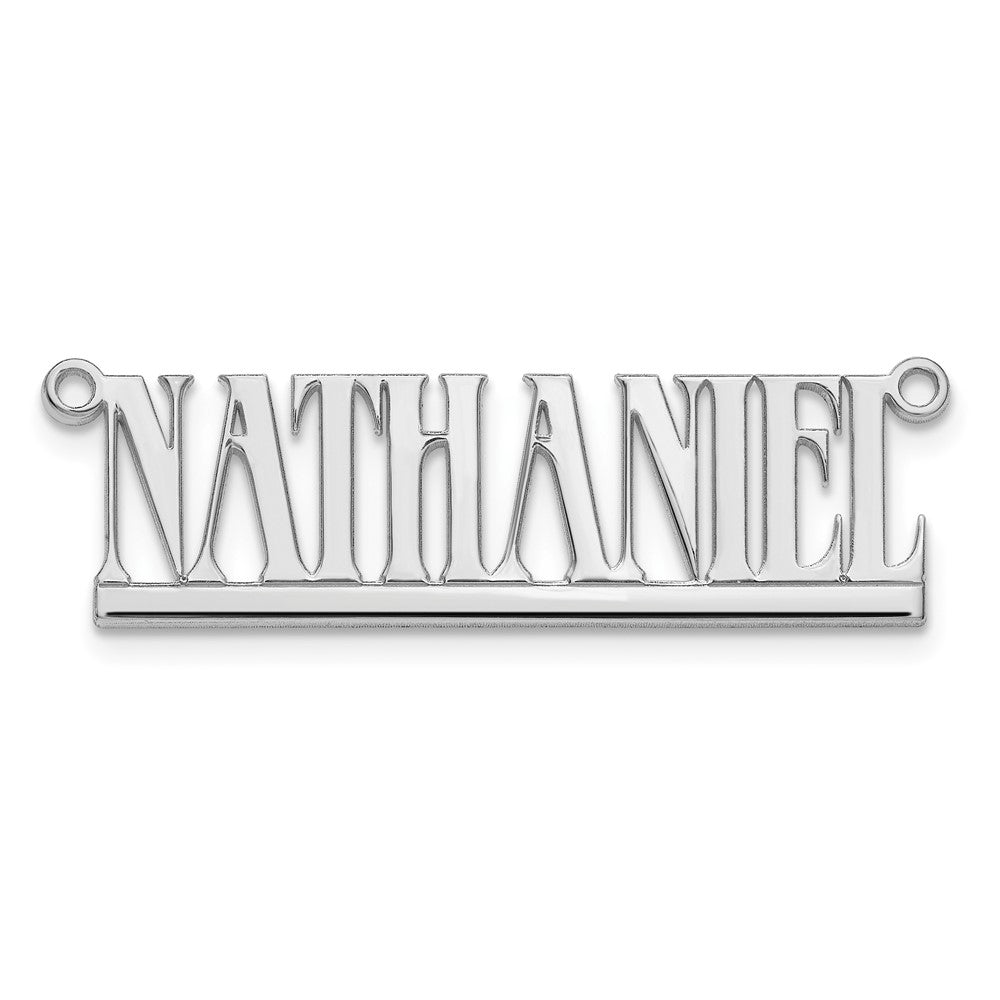 Sterling Silver/Rhodium-plated Underlined Name Plate