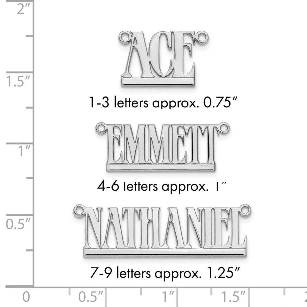 14k White Gold Underlined Name Plate