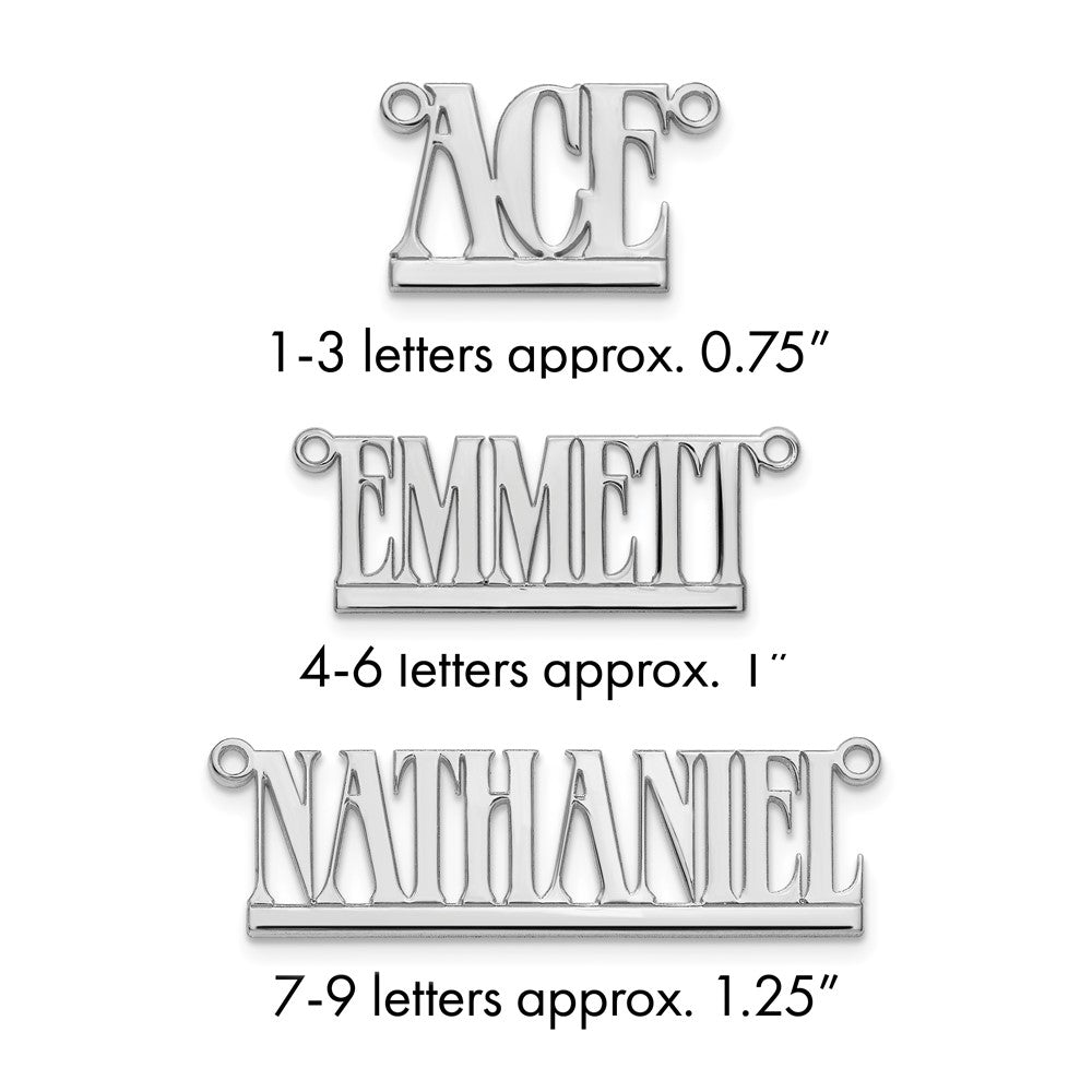 10k White Gold Underlined Name Plate