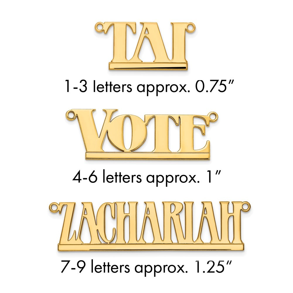 10k Yellow Gold Underlined Name Plate