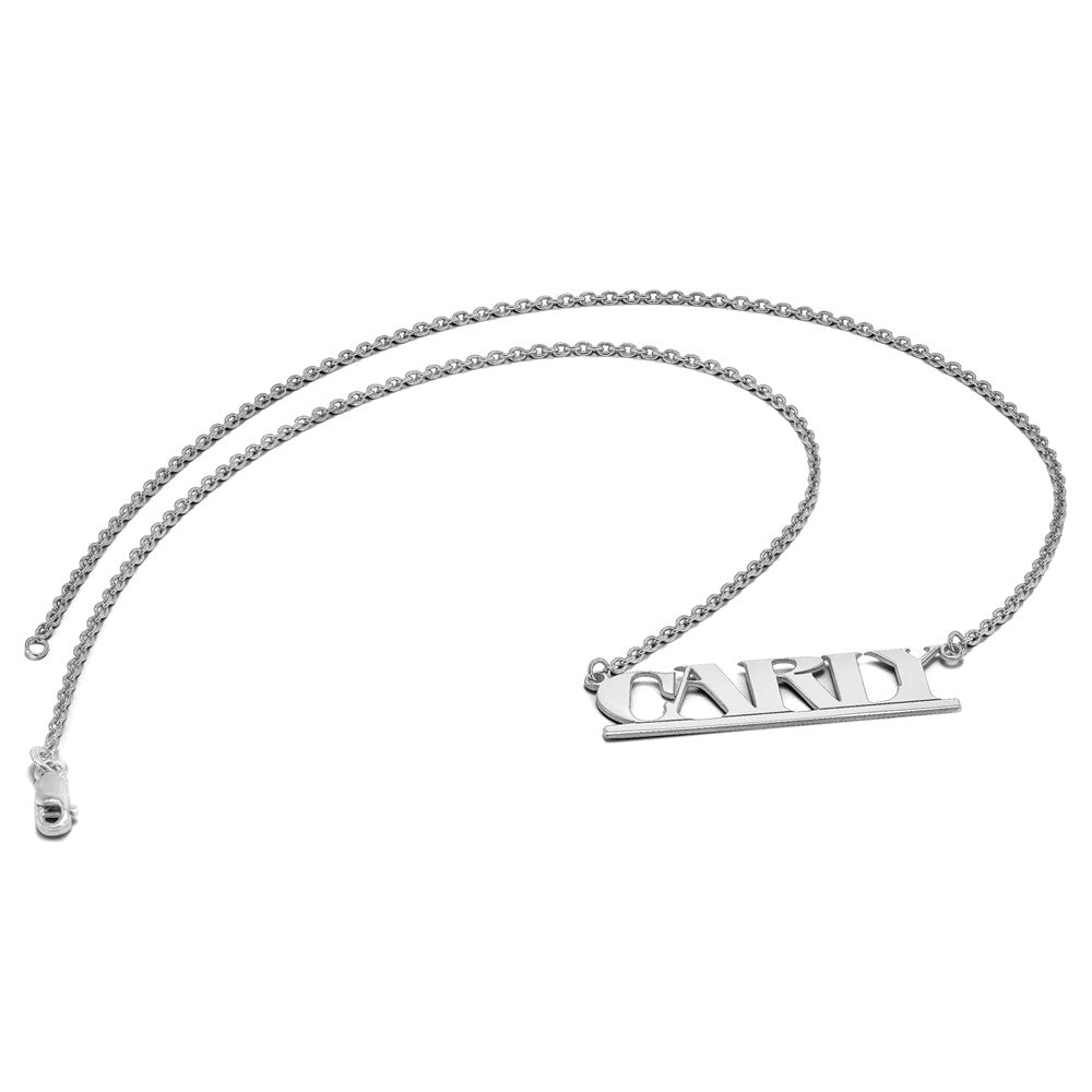 Sterling Silver/Rhodium-plated Underlined Name Plate