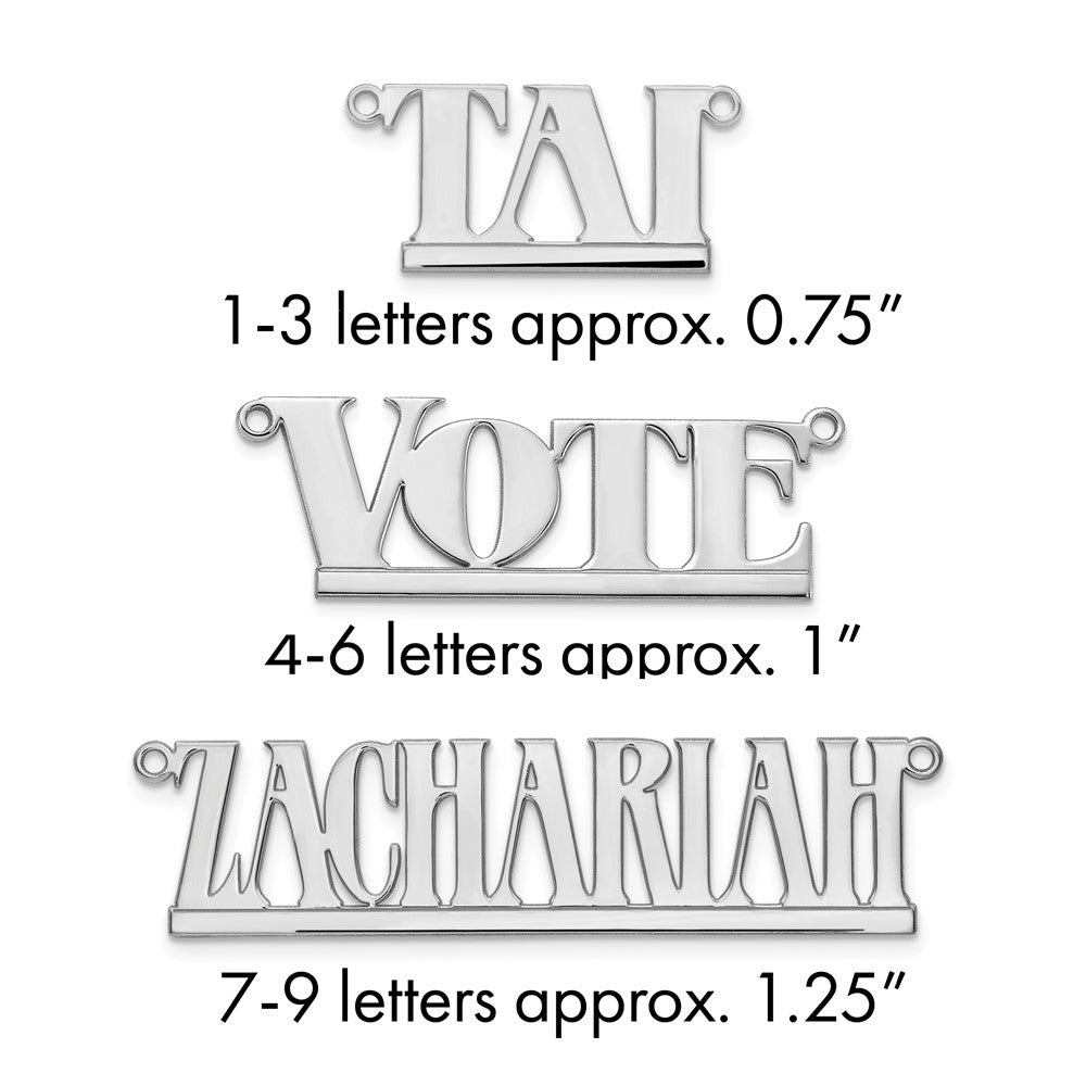 10k White Gold Underlined Name Plate