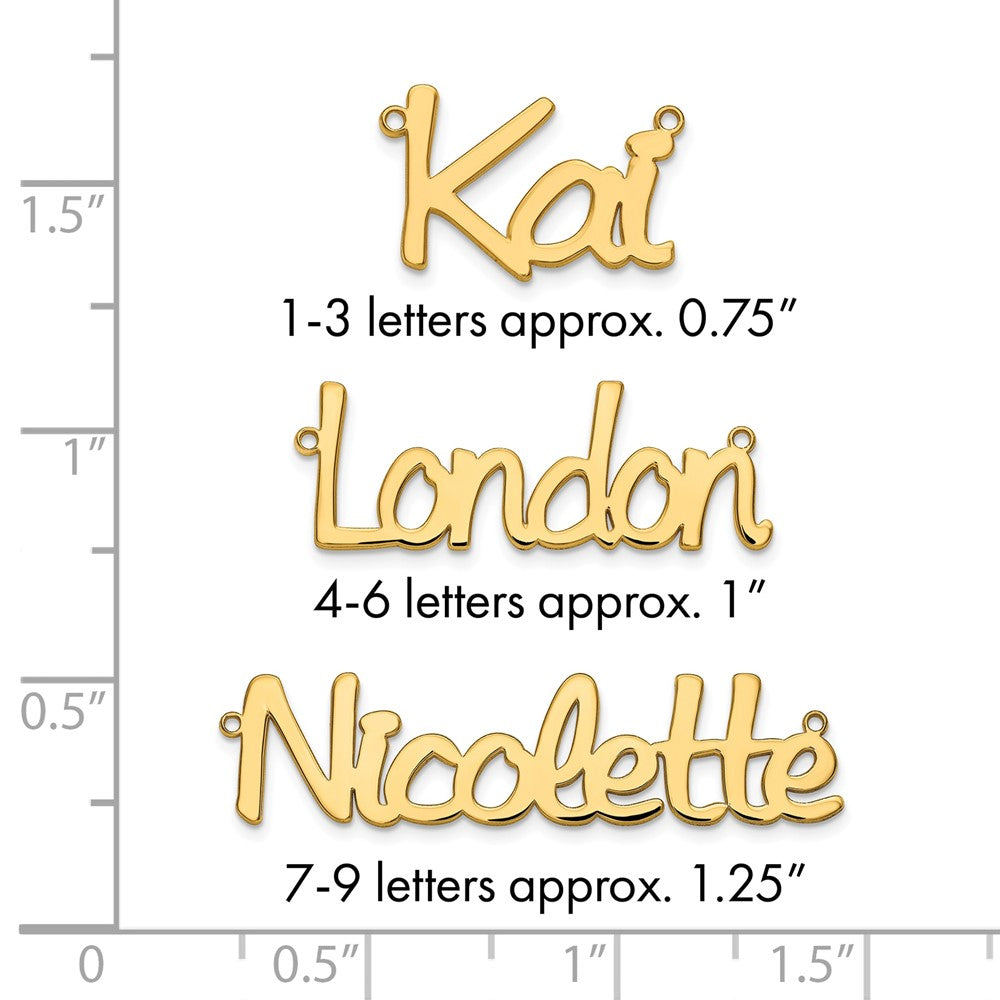 14k Yellow Gold Polished Name Plate