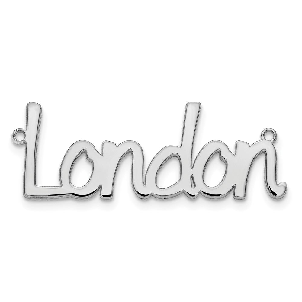 sterling Silver/Rhodium-plated Polished Name Plate