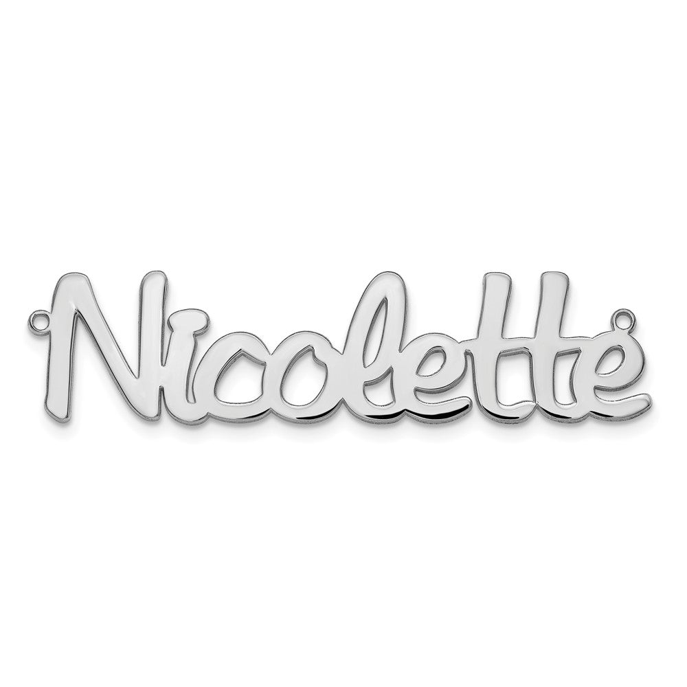 sterling Silver/Rhodium-plated Polished Name Plate
