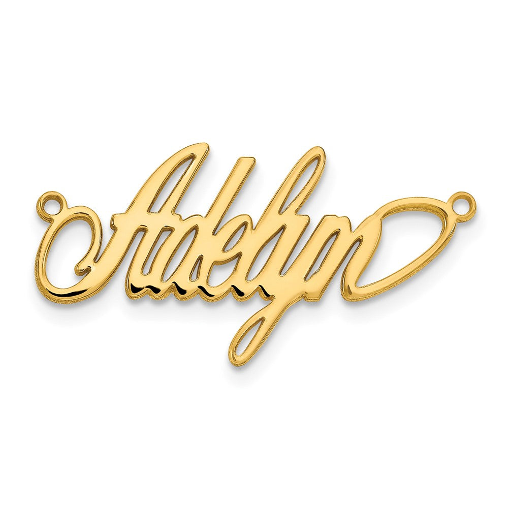 14k Yellow Gold  Polished Surrey Font Name plate