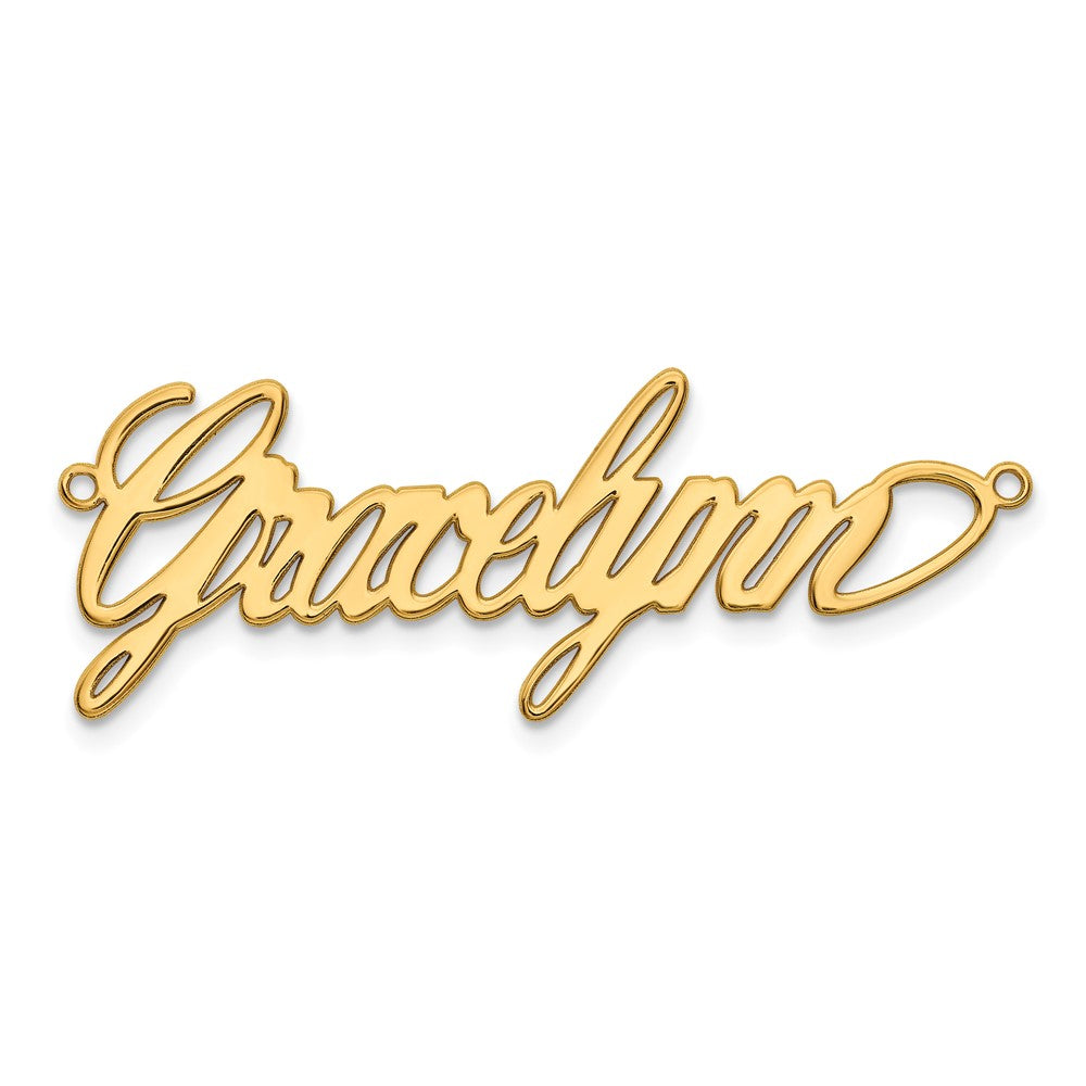 14k Yellow Gold  Polished Surrey Font Name plate