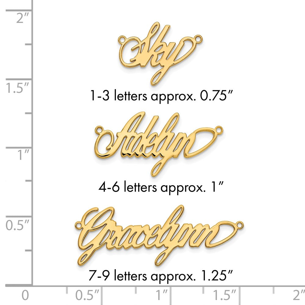 10k Yellow Gold Polished Surrey Font Name Plate