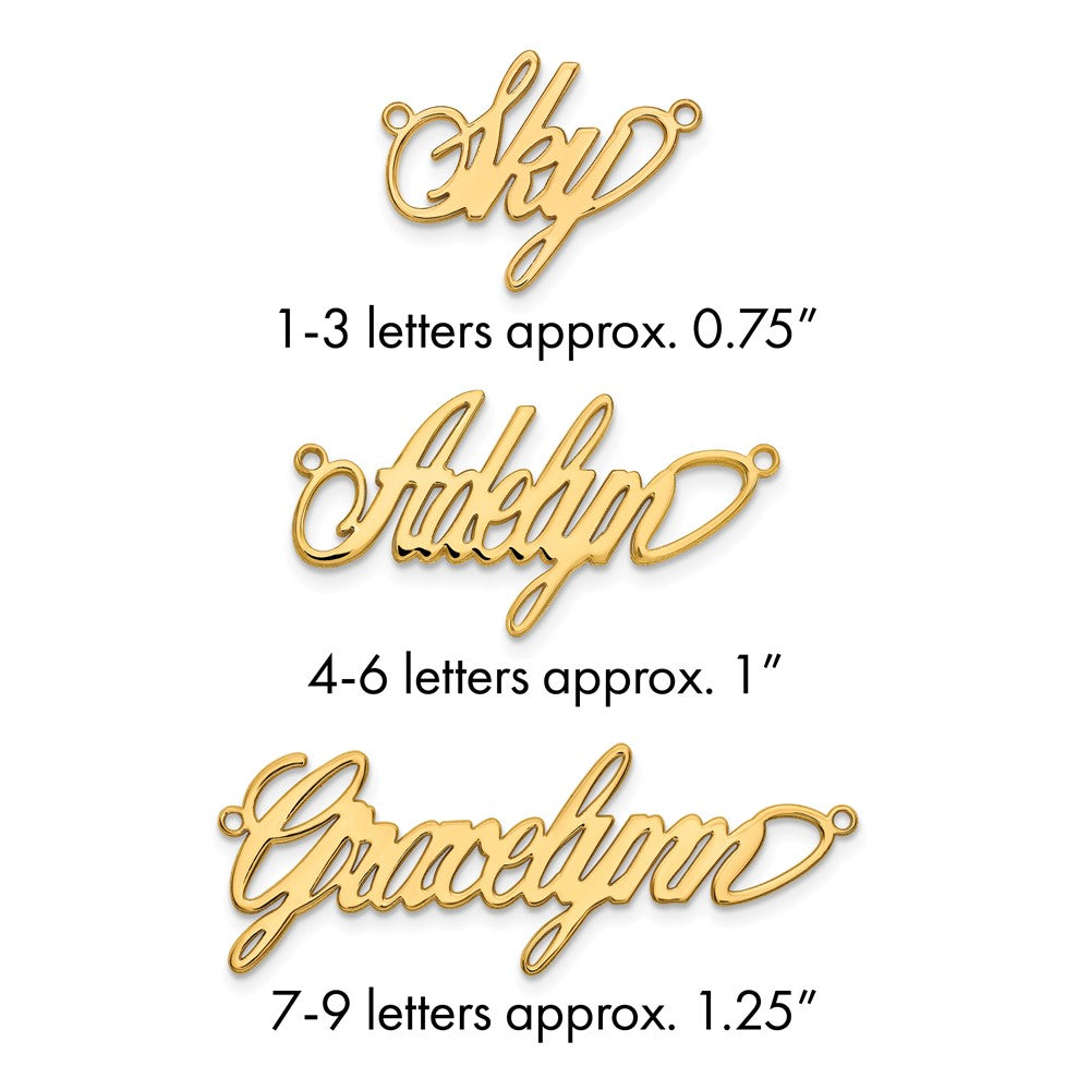 Sterling Silver/Gold-plated Polished Surrey Font Name Plate