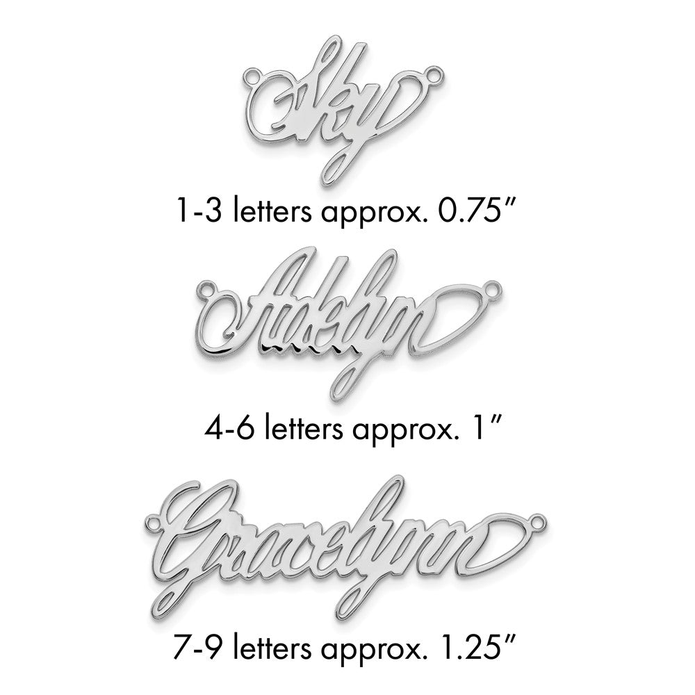 10k White Gold Polished Surrey Font Name Plate