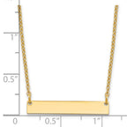 Sterling Silver/Gold-plated Small Blank Bar Necklace