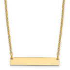 Sterling Silver/Gold-plated Small Blank Bar Necklace