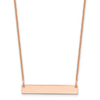 14k Rose Gold Small Blank Bar Necklace