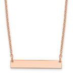Sterling Silver/Rose-plated Small Blank Bar Necklace