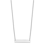 Sterling Silver/Rhodium-plated Small Blank Bar Necklace