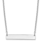 Sterling Silver/Rhodium-plated Small Blank Bar Necklace