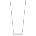 14k White Gold Small Polished Blank Bar Necklace