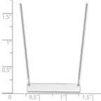 14k White Gold Small Polished Blank Bar Necklace